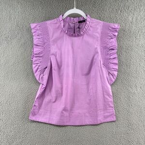 StyleByGG Lilac Ruffle Sleeve Cotton Top Small NWT